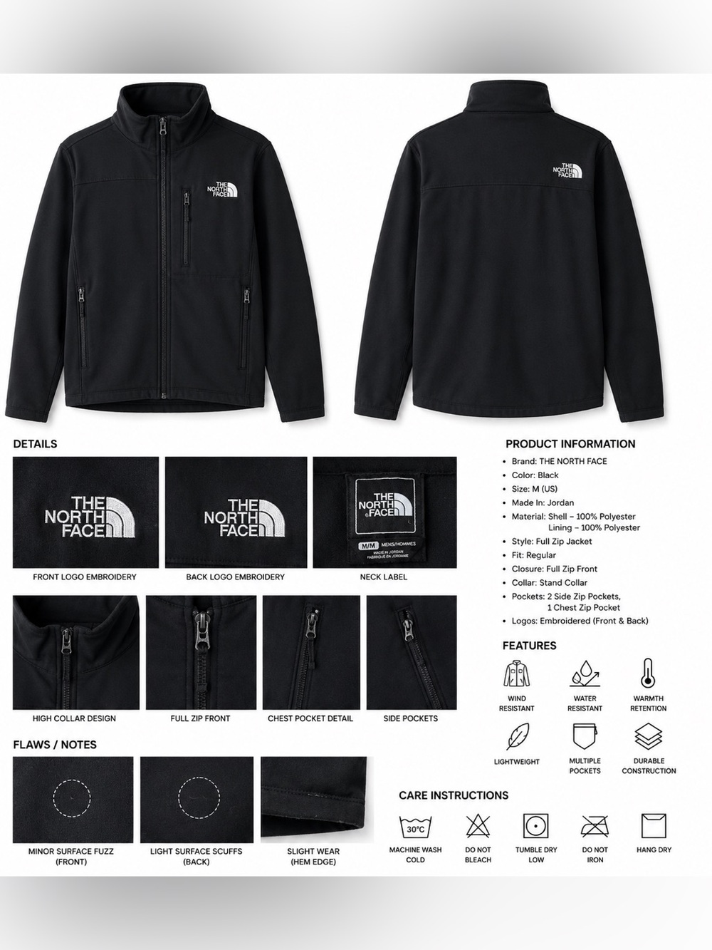 The North Face Black Men's Full-Zip Softshell Jacket